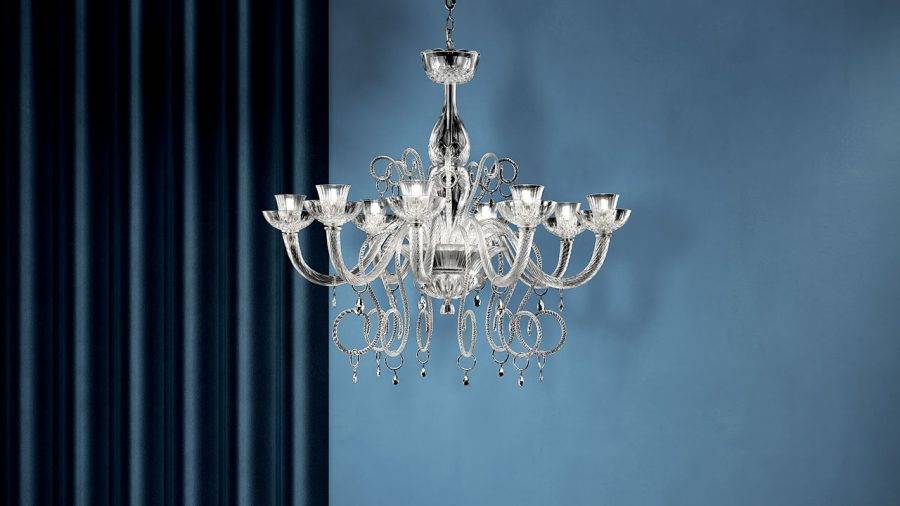 Trouver une lampe PALAZZO DUCALE LAMPADARIO : l'élégance du cristal de Murano qui illumine votre espace à Orange